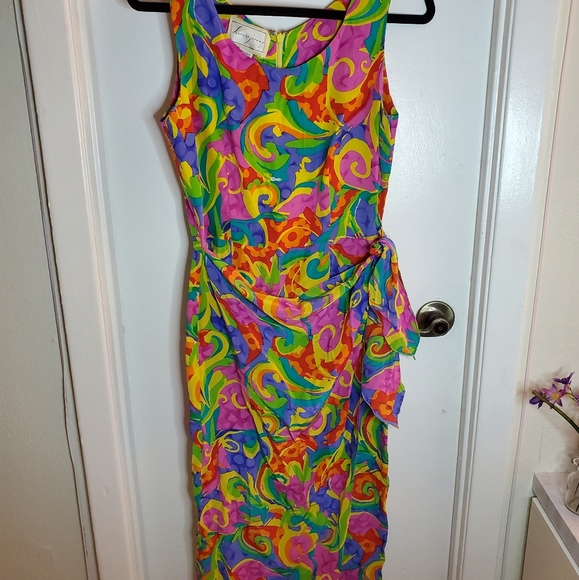 Spenser Jeremy Dresses & Skirts - Vintage Spenser Jeremy 100% Silk Colorful Dress